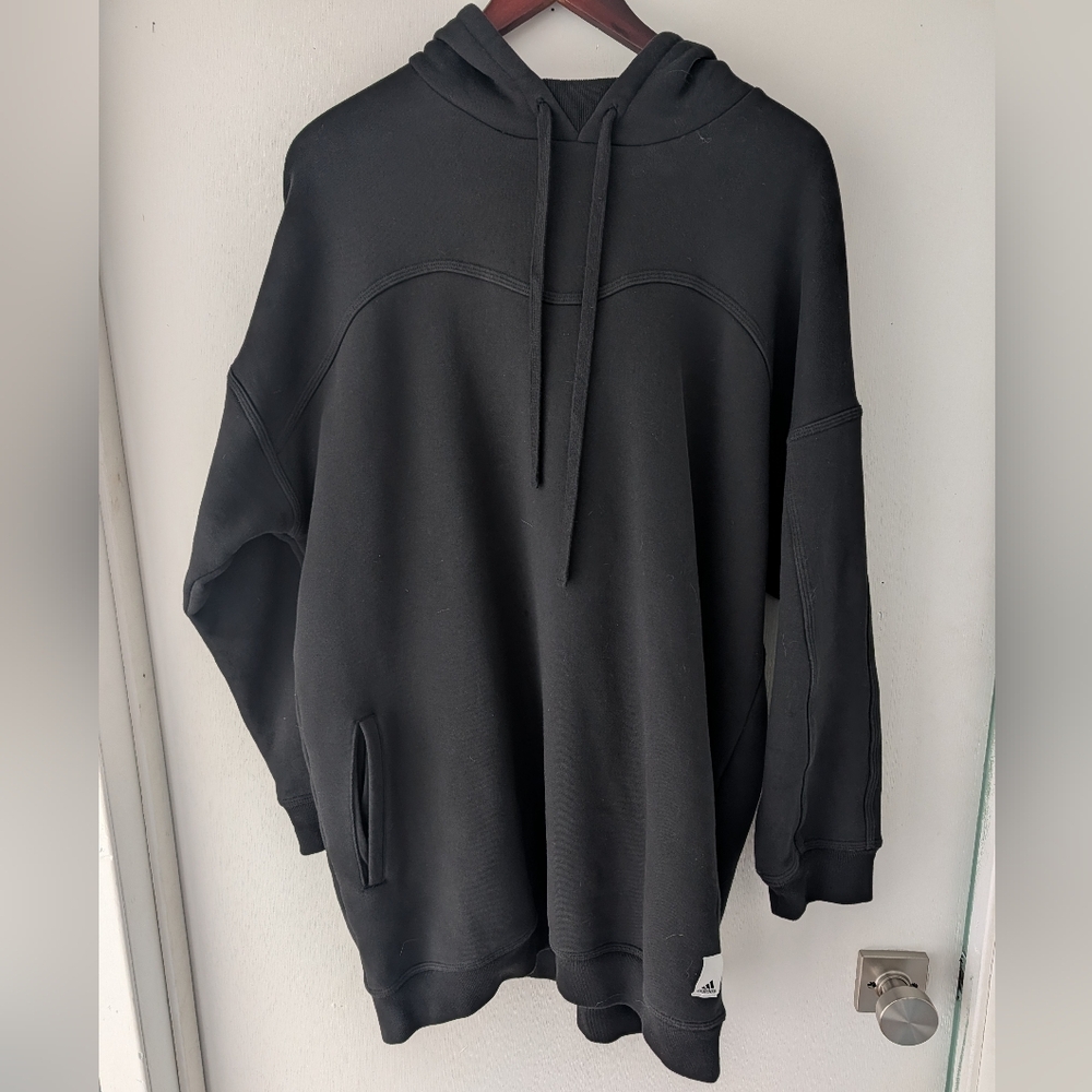Adidas Black Pullover Hoodie Longline